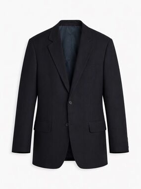 J Crew Classic Men's Black Blazer 40R 100% Wool Made in USA Timeless Formal